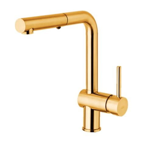 Miscelatore monocomando per lavello Honey Gold Spazzolato con doccino estraibile Paffoni serie Light LIG285HGSP-MET  Ottone - Honey Gold Spazzolato