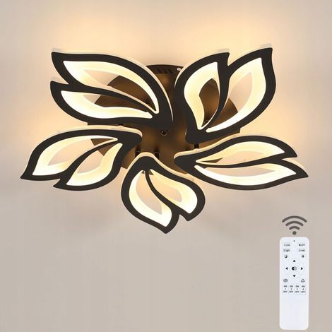 COMELY Plafoniera LED dimmerabile, plafoniera per soggiorno da 45 W e 6000 lm, lampada da soffitto in acrilico nero con telecomando per soggiorno, camera da letto, sala da pranzo, balcone