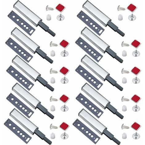 Amortisseur Porte Placard Push to Open Système Fermeture Magnétique pour d'armoire Tiroir 10Pcs fermetures pression Touch Release Cabinet portes Loquet (1/5)