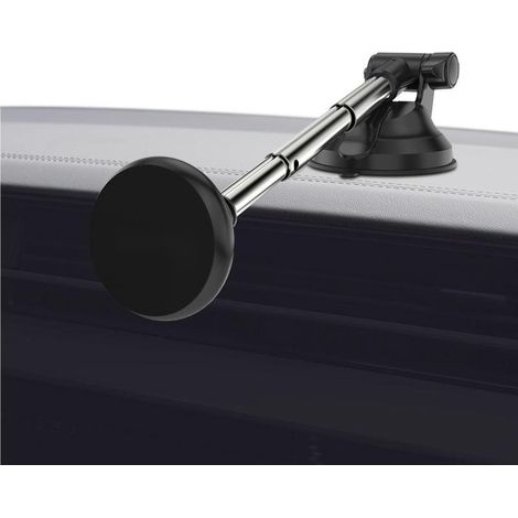 Support magnétique pour voiture avec bras télescopique - fixation par ventouse, réglable à 360°. (1/4)