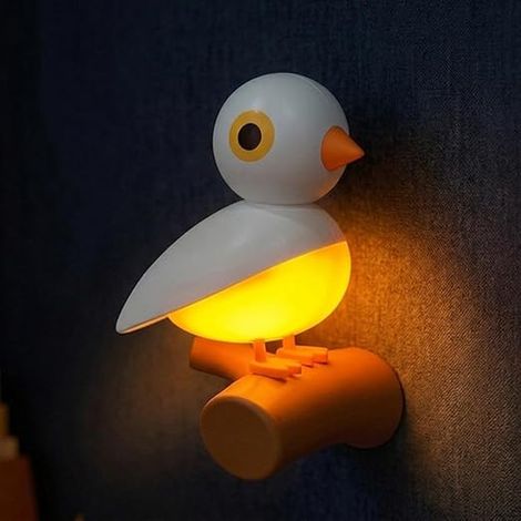 LED Veilleuse Detecteur de Mouvement,Lampe en Forme D'oiseau, Lampe de Chevet Rechargeable USB,Aimantée Lampe Blanc Chaud pour Chambre Enfant Couloir Escalier Cadeau Déco Maison (1/5)