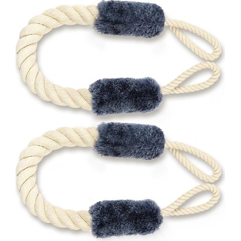 Arrêts de Portes Corde, 2 Pièces Bleu Coton Porte Cale, Corde de sécurité pour Portes Anti Pincement Stop Porte Anti Collision Butoir Butée pour Enfants Bébés Animaux Protection (1/5)