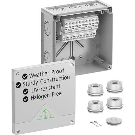 SPELSBERG ABOX SL-10² - BOÎTE DE JONCTION PROFESSIONNELLE IP55/IP66 AVEC BORNIER SURÉLEVÉ SANS VIS - CERTIFIÉ VDE, POINTS DE FIX