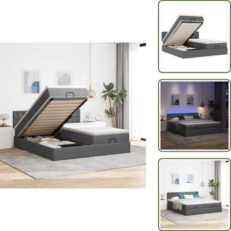 Coprimaterasso lavabile - vidaXL Struttura Letto Pouf con Materassi 180x200 cm in Tessuto - Luci a LED