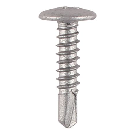 TIMCO Self-Drilling Metal Framing Low Profile Wafer Head Exterior Silver Screws - 4.8 x 22 (1/2)