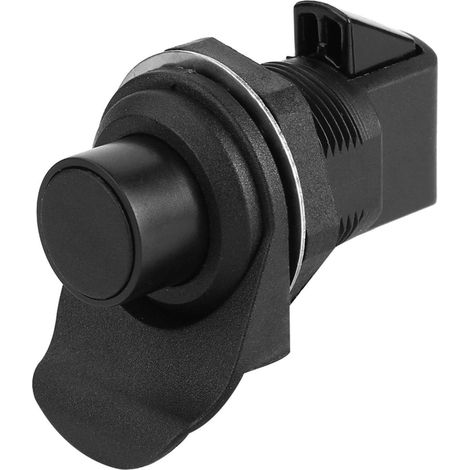 Loquet à Bouton-Poussoir, Loquet de Verrouillage de Porte sans Clé à Verrouillage Lisse Serrure de Porte en ABS Noir avec Bouton de Poignée pour Boîte à Gants de Porte de Bateau 93-304 (1/5)