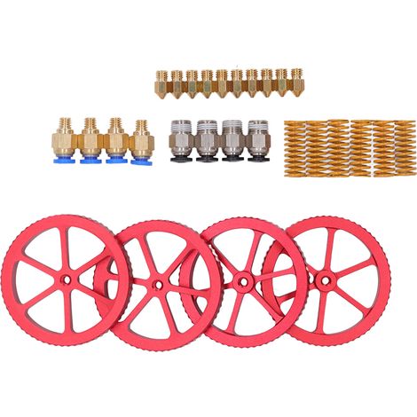 Kit de fixation pour imprimante 3D avec écrous de nivellement à visser, buse MK8, ressorts, raccord d'extrudeuse et connecteur de hotend pour Ender 3 (1/5)