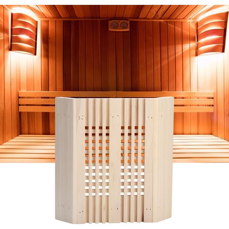 Saunaraum Ecklampe aus Holz, quadratisch, Lampenschirm, Lichtabdeckung, Saunazubehör (1/5)