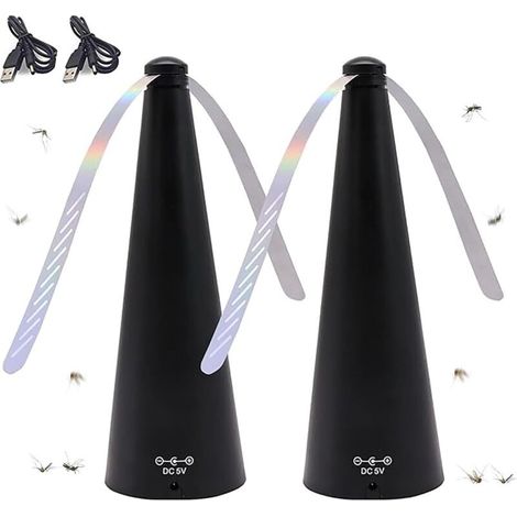 Ventilatore antimosche elettrico da tavolo, ideale per casa, sala da pranzo, picnic, uso esterno/interno, colore nero, 1 pezzo (1/5)