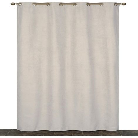 Rideau suédine Thermique doublé Polaire, Beige - 140x180cm Prêt a poser Atout Ciel (1/5)