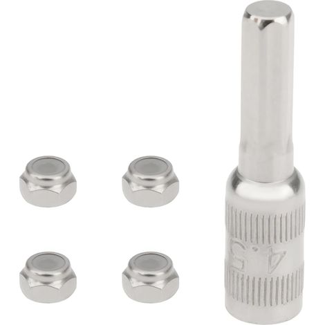 1 Set Kit Écrous de Moyeu de Roue Argent Compatible avec 1/30 SCx30 AXI-2048 AXI-2261 (1/5)