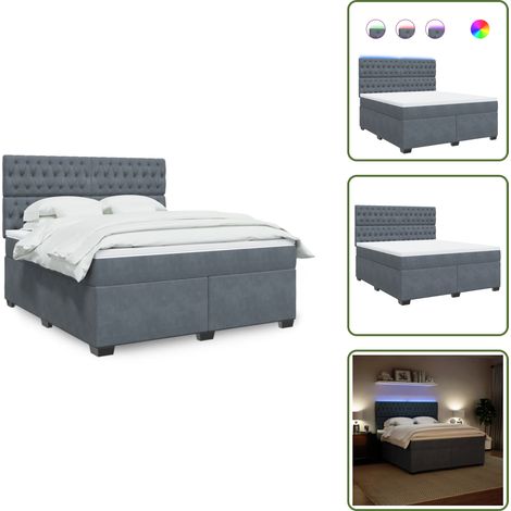 Sommier à lattes de lit et matelas Gris foncé 180x200cm Velours - Sommier À Lattes De Lit - Sommiers À Lattes De Lit - Lit - Meuble De Chambre À Coucher (1/5)