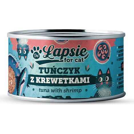 Łapsie Cibo umido per gatti adulti al tonno e gamberetti 80 g (1/2)