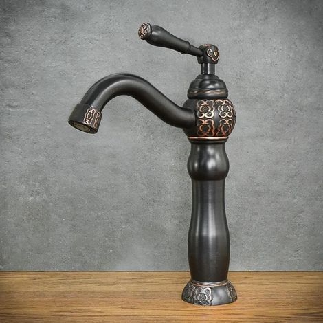 Rubinetto nero per lavabo a colonna LOLA 1