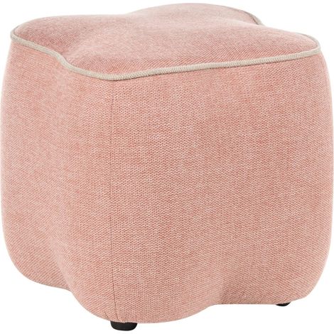 Pouffe Pink Fabric Upholstery Rectangular 35 x 35 Footstool Accent Decoration Living Room Bedroom JUNO (1/5)