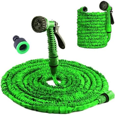 Tuyau d'arrosage - Extensible - 30 m - Pistolet 7 modes - Léger et maniable (1/4)