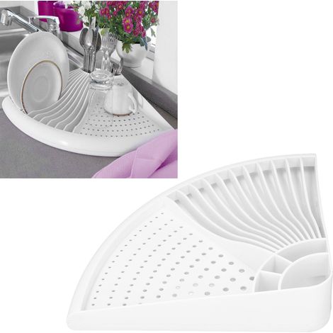 Étagère de Séchage Vaisselle Plastique Multifonction, Rangement Inoffensif pour Cuisine