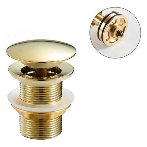 Brass Pop Up sink drain without overflow – Compatible with standard sinks – Integrated anti-clogging filter – Easy installation (1/5)
