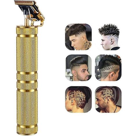 Tondeuse à lames en T à écartement nul, outil de coupe de cheveux professionnel, sans fil et rechargeable avec batterie au lithium de 1200 mAh, moteur à noyau de cuivre pour un fonctionnement silencie (1/4)