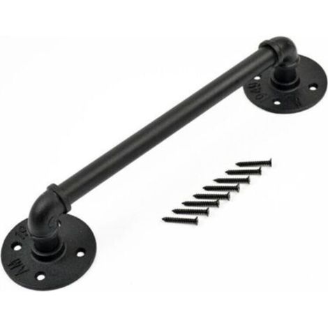 30 cm breites Treppengeländer aus Schmiedeeisen – 3 cm Rohr – 200 kg Wandhalterung – Einfache Montage für den Innen- und Außenbereich