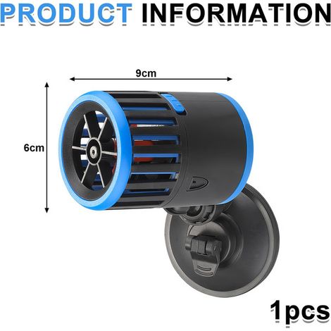 Pompe de Brassage pour Aquarium Mini Pompe de Circulation d'Eau Silencieuse avec Ventouse Rotative à 360 Degrés Outil de Nettoyage et d'Oxygénation pour Aquarium d'Eau Douce et de Mer