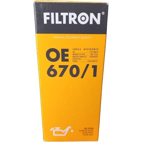 Filtro olio motore marca filtron codice filtro oe 670/1