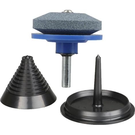 Affûteur de lame de tondeuse à gazon pour perceuse et ensemble d'équilibrage de lame de tondeuse à gazon adapté aux outils de jardinage pour tracteurs de tondeuse à gazon (1/5)