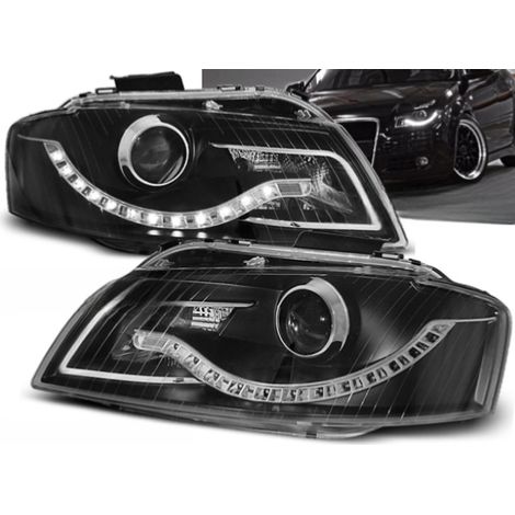 Paire de feux phares Audi A3 8P de 2003 a 2008 Daylight led noir-27360987