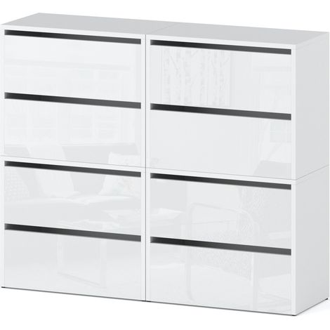 Meuble à chaussures modulable 120x36x100 cm – Panneaux laminés et bords ABS – Design moderne et élégant – 6 tiroirs pour rangement optimisé (1/5)