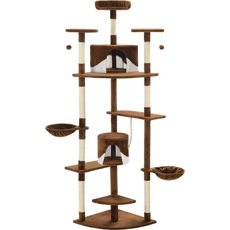 Maison Exclusive - Škrabadlo pro kočky sisalové sloupky 203 cm hnědé a bílé (1/5)