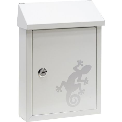 ARREGUI Smart Graphic E5721-SAL Buzon Individual de Acero con serigrafia decorativa "Salamandra", Buzon o recogecartas, tamaño S (DIN A5), blanco (1/5)