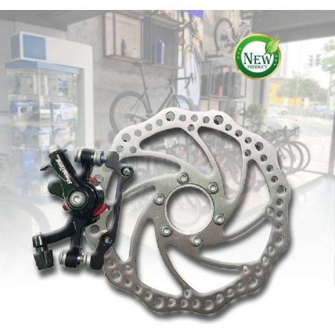 TRADE SHOP - Set Freno A Disco 16 Cm Con Pinza Meccanica Per Bici Bicicletta Ricambi Zx-9918 - (1/3)