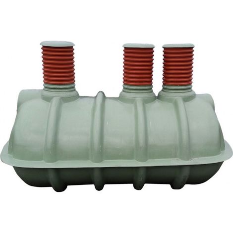 Cuve de stockage 2250 L de récupération d'eau de pluie , 3 trappes à enterrer