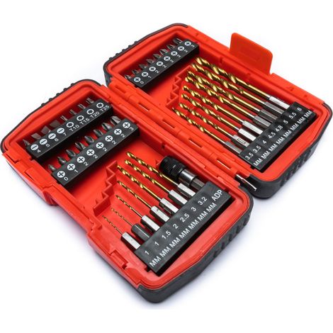 TrendLine Bohrer-Bit-Set, 40-teilig 24 Bits, 15 HSS Bohrer-Bits,1 Adapter (1/3)