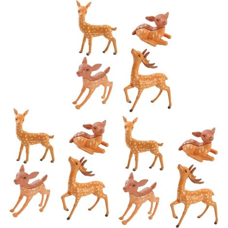 12pièces Figurines De Cerfs Adorables pour Décoration De Jardin Statues Miniatures pour Amateurs De Nature Accessoires De Jardin Et Patio (1/5)