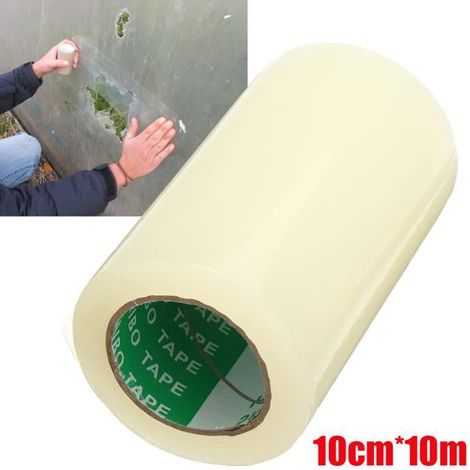 Extra Fort Clair UV Serre Polythène Permanent Réparation Bande Ruban 10cmx10m (1/4)