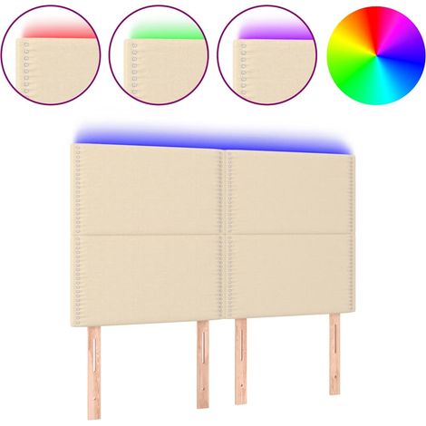 Maison Exclusive - Cabecero con luces LED tela crema 144x5x118/12 (1/5)