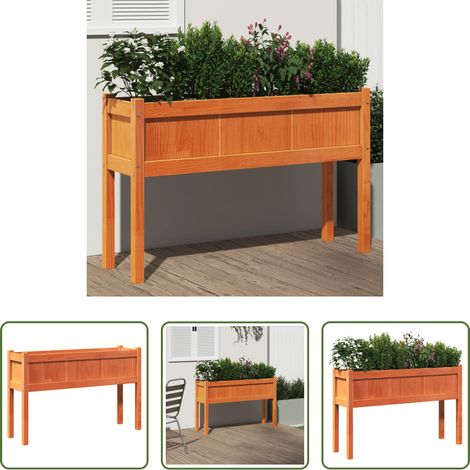 Jardinière extérieure - Jardinières avec pieds et pieds 110x31x70 cm bois de pin massif (1/5)