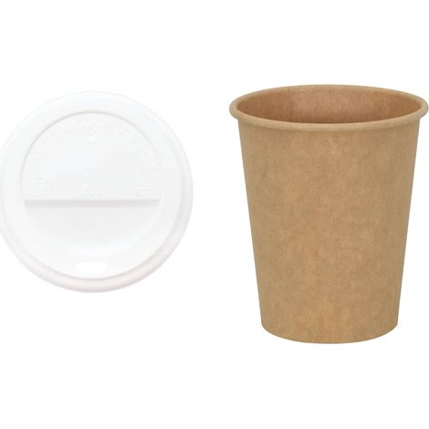 Tasses à café en papier avec couvercles 1000 pcs 8oz 200ml (1/5)
