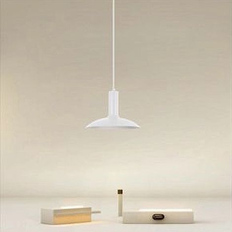 TRADE SHOP - Lampadario A Sospensione Moderno Con Paralume Semisfera In Ferro Bianco E27 33788 -