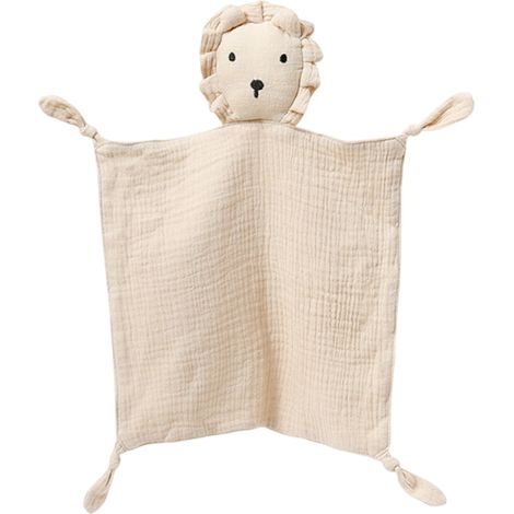 1 doudou lapin en mousseline de coton biologique, 25 x 25 cm, doux et respirant, sans petits éléments détachables, pour bébé (1/5)