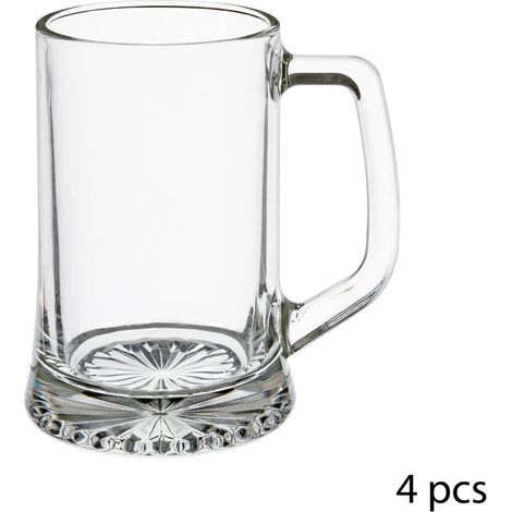 ROYAL LEERDAM 76342 Jarras de Cerveza, Paquete de 4 Unidades, Incoloro, 32 Cl (1/3)