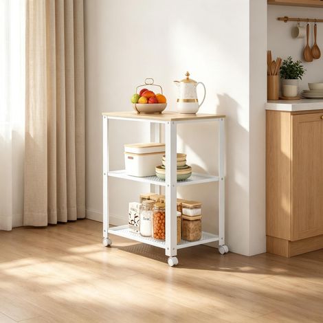 Carrito de cocina compacto, estante rodante que ahorra espacio, carrito de cocina (1/5)