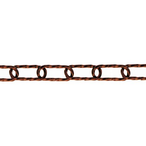 Catena ornamentale ritorta Ø 3,8 mm. in acciaio brunito 10 mt.
