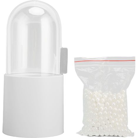 Boîte de rangement pour pinceaux de maquillage, pochette transparente anti-poussière, seau de rangement nacré pour pinceaux à paupières, blanc (1/5)