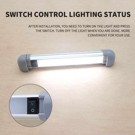Verstellbare LED-Leuchte, 150 Lumen, für Wohnmobile – 180° verstellbarer Winkel mit Schalter – 12–24 V Innenbeleuchtung, 228 mm Länge (1/5)