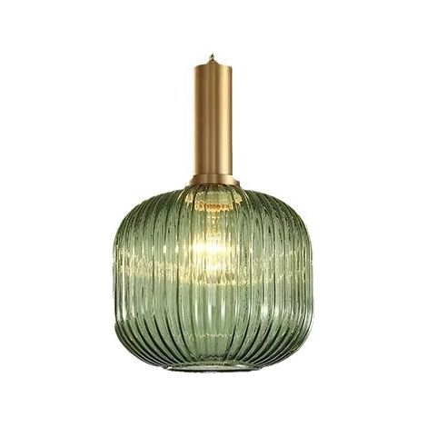 Vintage industrial pendant light, E27 socket, green lampshade, 20 cm - (1/5)