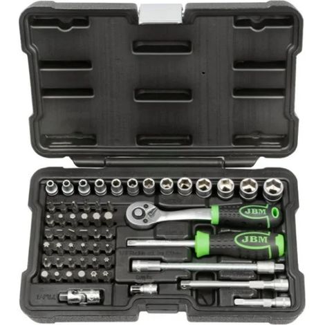JBM 54105 Set utensili con bussole esagonali 1/4" 56 Pz.