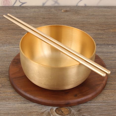 Bol à riz domestique en cuivre pur, diamètre 4,5 pouces, bol unique avec protection antichoc. (1/5)