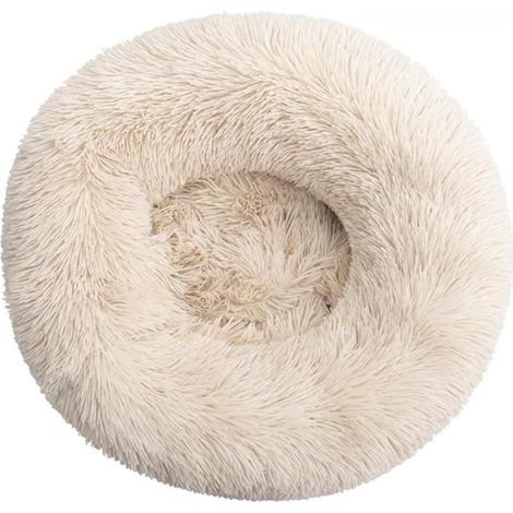 Hundekissen - Donut-Kuscheler - 40cm - Beige - Rund - Plüschig und wärmend